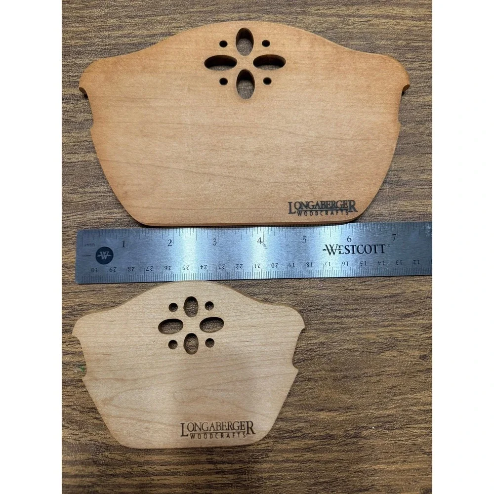 Longaberger Woodcrafts Basket Dividers Set of 2 Wood Floral Cutout Organization
